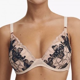 Chantelle Fleurs Plunge Bra Beige