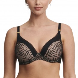 Chantelle Graphic Plunge Bra Black