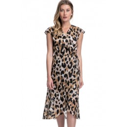 Gottex Kenya Animal Print Wrap Dress in Multi Brown