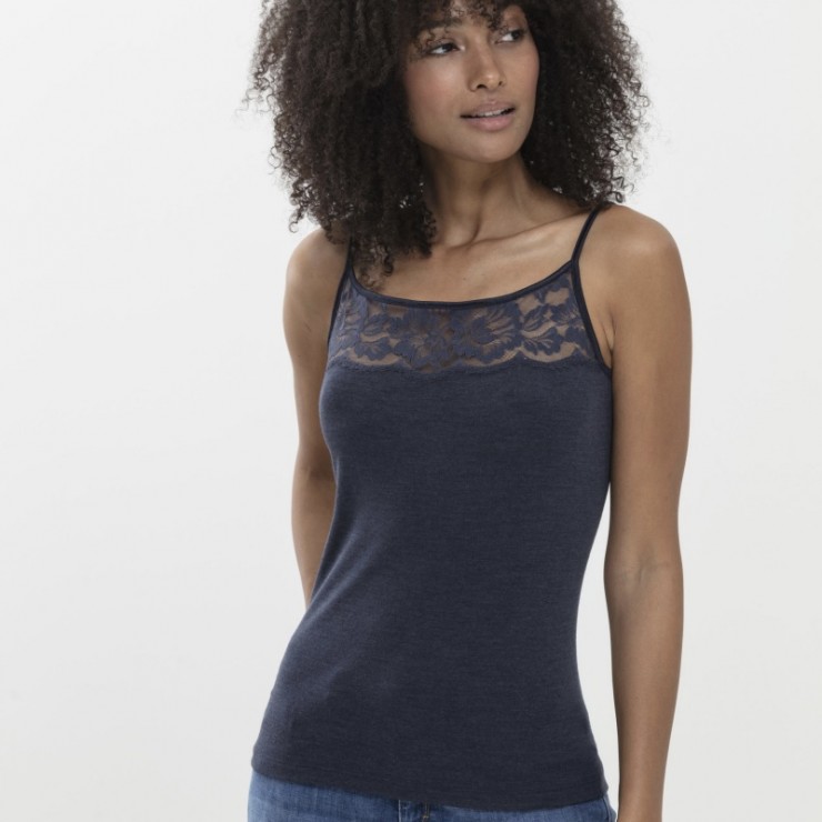 Mey Thermal wool & Lace Cami Graphite 